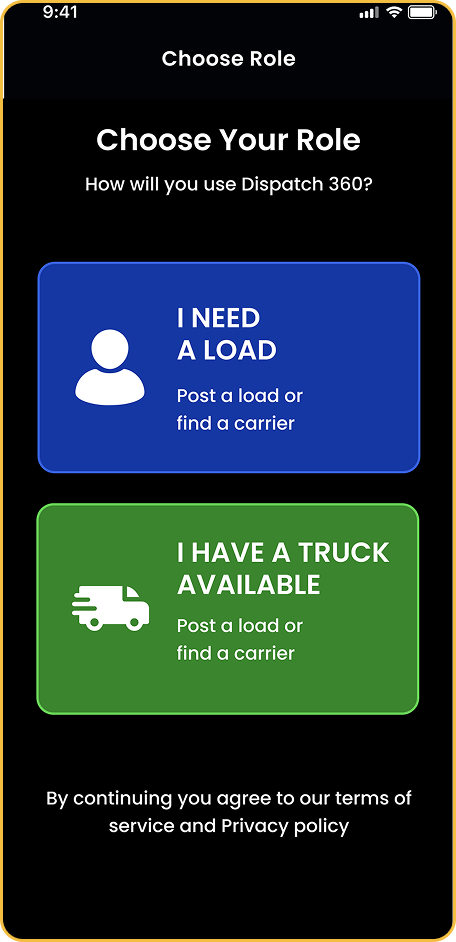 Dispatch 360 — Choose your role